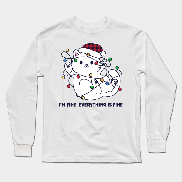 Im fine everything is fine Long Sleeve T-Shirt by MZeeDesigns